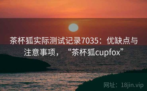 茶杯狐实际测试记录7035：优缺点与注意事项，“茶杯狐cupfox”
