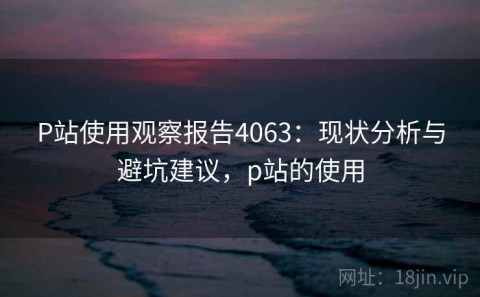 P站使用观察报告4063：现状分析与避坑建议，p站的使用