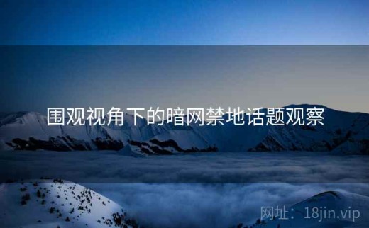 围观视角下的暗网禁地话题观察