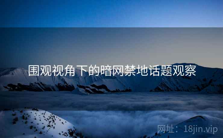 围观视角下的暗网禁地话题观察