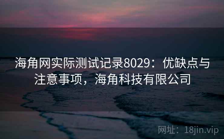 海角网实际测试记录8029：优缺点与注意事项，海角科技有限公司